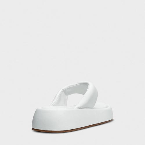 Rasteira Papete Thong Couro Branco Blanc