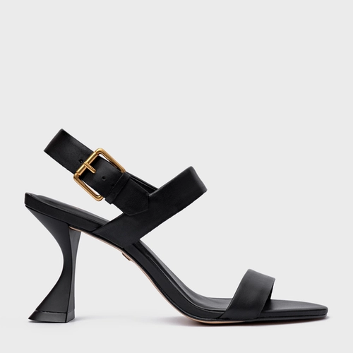 Sandália Essential Salto Sculpt Couro Preto