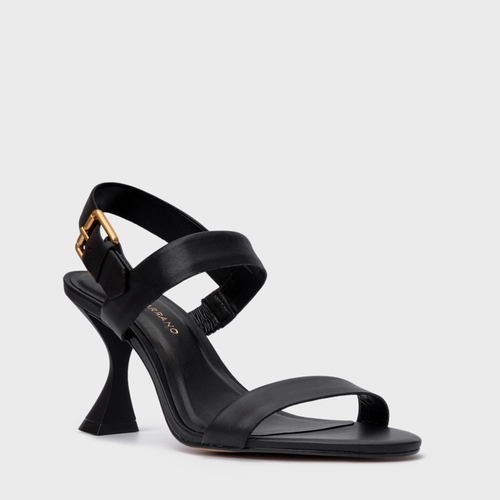 Sandália Essential Salto Sculpt Couro Preto