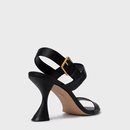 Sandália Essential Salto Sculpt Couro Preto