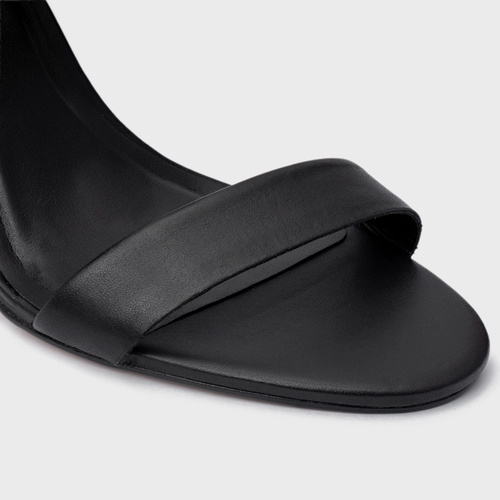 Sandália Essential Salto Sculpt Couro Preto