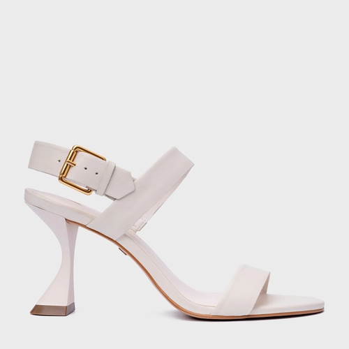 Sandália Essential Salto Sculpt Couro Off White Vanilla