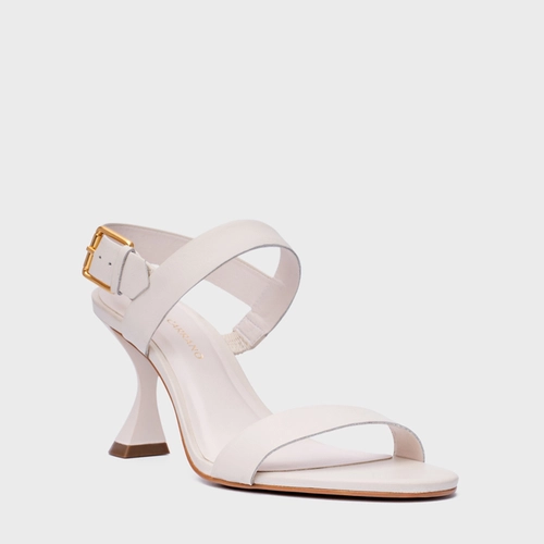 Sandália Essential Salto Sculpt Couro Off White Vanilla