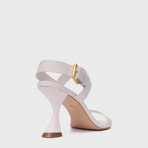 Sandália Essential Salto Sculpt Couro Off White Vanilla