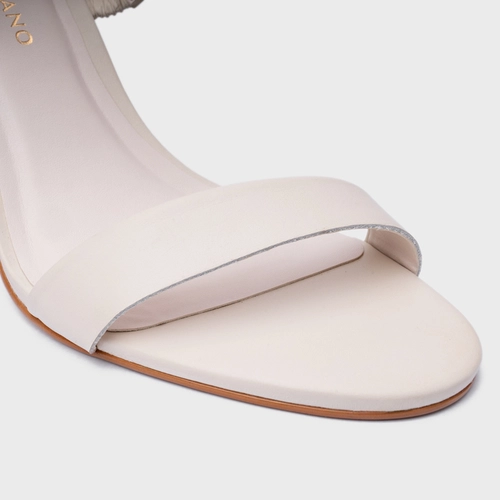 Sandália Essential Salto Sculpt Couro Off White Vanilla