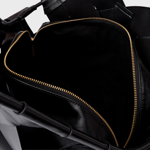 Bolsa Hobo Interlace Couro Preto