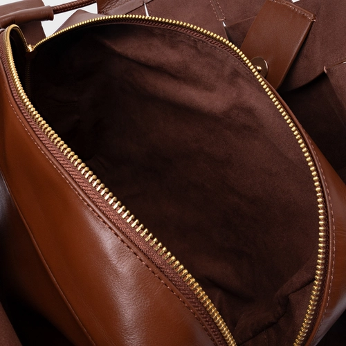 Bolsa Hobo Interlace Couro Marrom Walnut