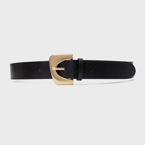 Cinto Statement Grosso Couro Preto