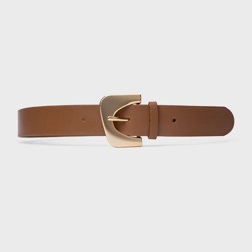 Cinto Statement Grosso Couro Marrom Gingerbread