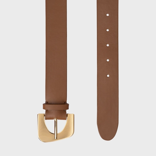 Cinto Statement Grosso Couro Marrom Gingerbread