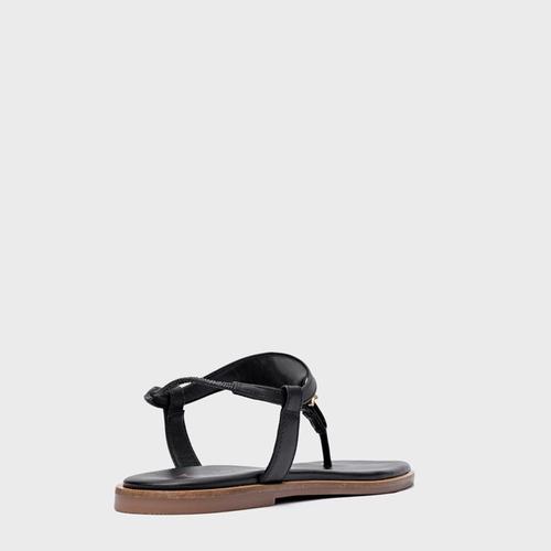 Sandália Rasteira Minimal Icon Couro Preto
