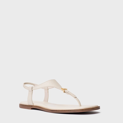Sandália Rasteira Minimal Icon Couro Off White Vanilla