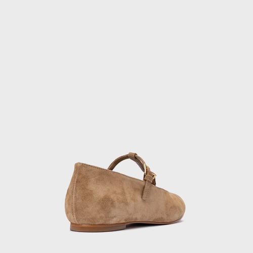 Sapatilha Minimal Icon Couro Suede Bege Almond