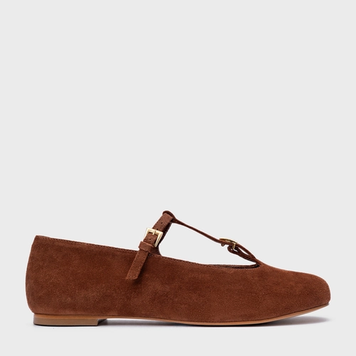 Sapatilha Minimal Icon Couro Suede Marrom Walnut
