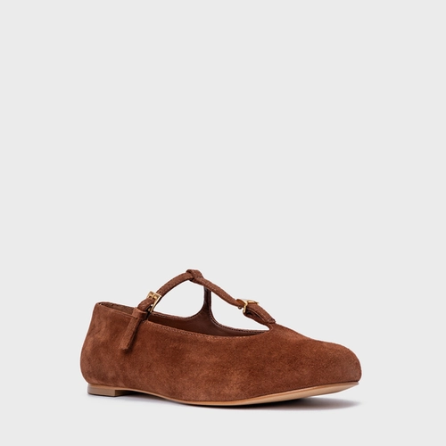 Sapatilha Minimal Icon Couro Suede Marrom Walnut