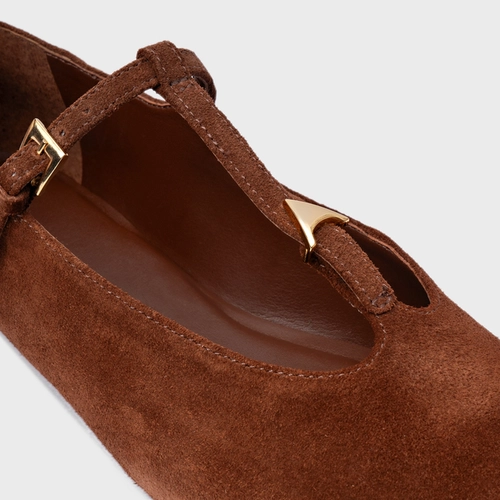 Sapatilha Minimal Icon Couro Suede Marrom Walnut