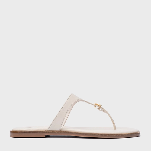 Rasteira Minimal Icon Couro Off White Vanilla