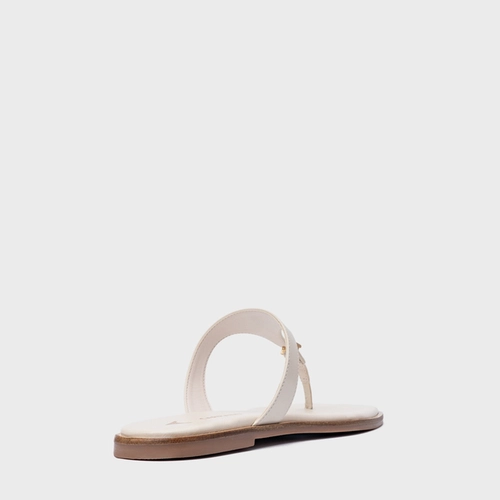 Rasteira Minimal Icon Couro Off White Vanilla