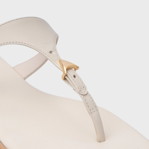 Rasteira Minimal Icon Couro Off White Vanilla