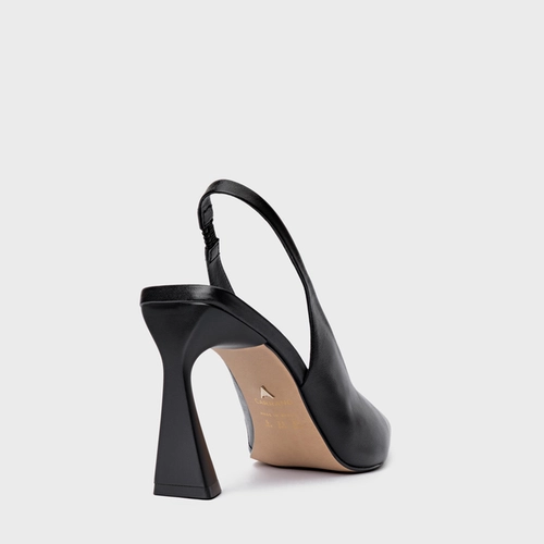 Scarpin Slingback Basic Salto Allure Couro Preto