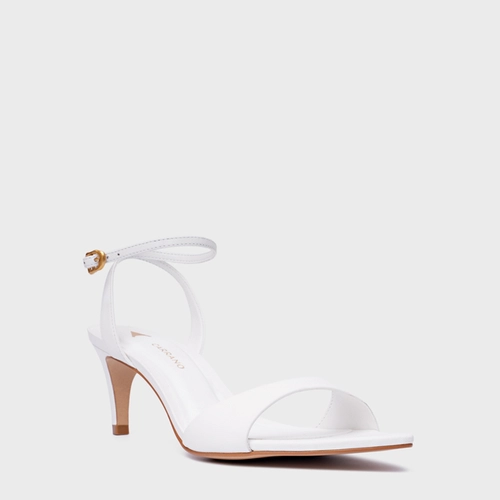 Sandália Everyday Salto Fino Couro Branco Blanc