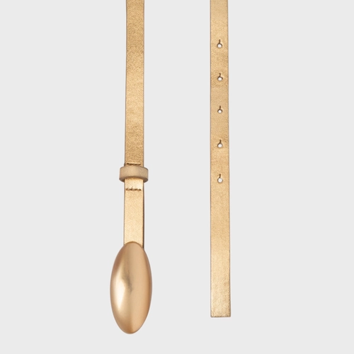 Cinto Gold Drop Fino Couro Metalizado Dourado