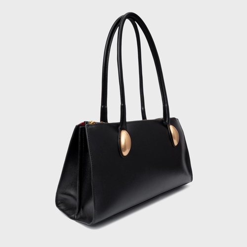Bolsa Tote Gold Drop Grande Couro Preto