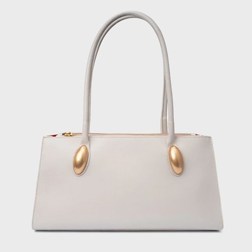 Bolsa Tote Gold Drop Grande Couro Off White Osso