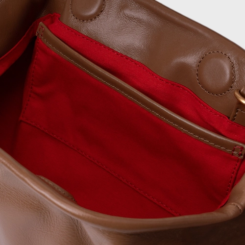 Bolsa Clutch Gold Drop Média Couro Marrom Gingerbread