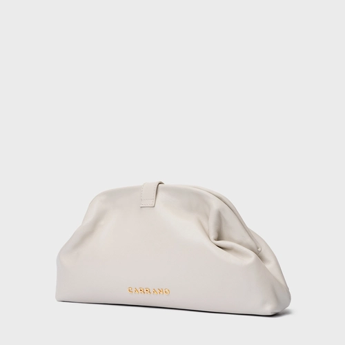 Bolsa Clutch Gold Drop Média Couro Off White Osso