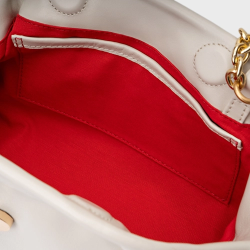 Bolsa Clutch Gold Drop Média Couro Off White Osso