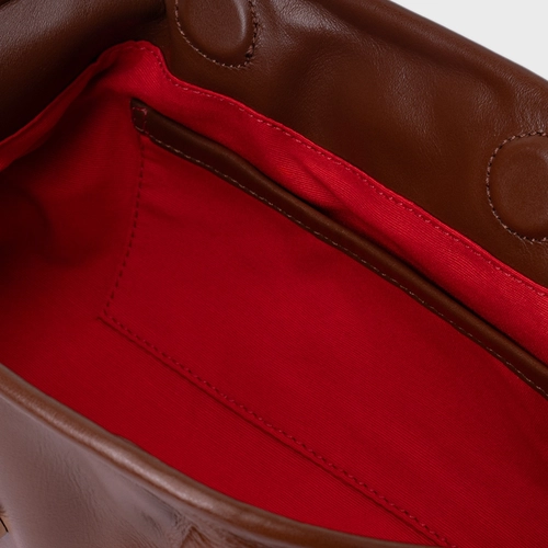 Bolsa Clutch Gold Drop Média Couro Marrom Walnut
