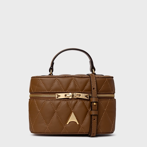 Bolsa Tiracolo Yumi Pequena Couro Marrom Gingerbread