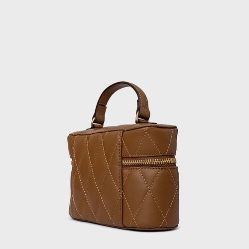 Bolsa Tiracolo Yumi Pequena Couro Marrom Gingerbread