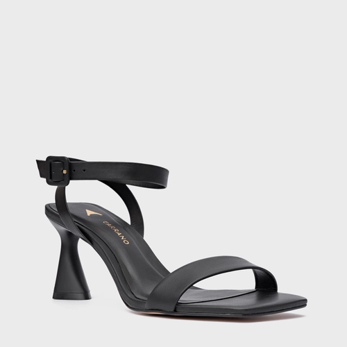 Sandália Basic Salto Allure Médio Couro Preto