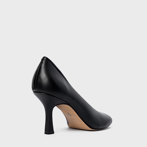 Scarpin Blown Salto Fino Couro Preto