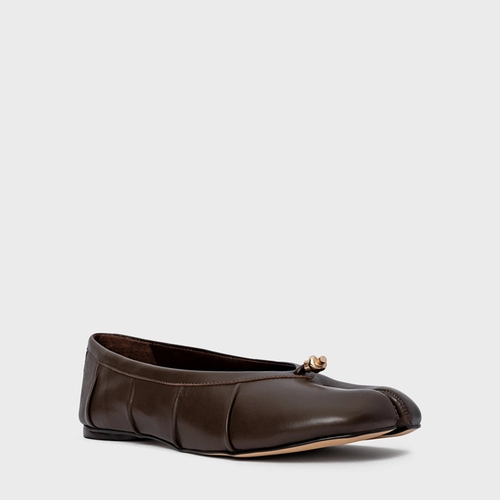 Sapatilha Tabi Couro Marrom Ganache
