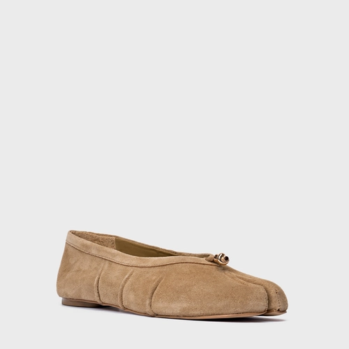 Sapatilha Tabi Couro Suede Bege Almond