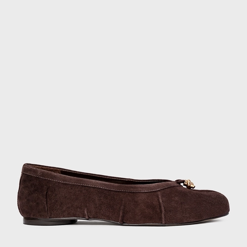Sapatilha Tabi Couro Suede Marrom Ganache