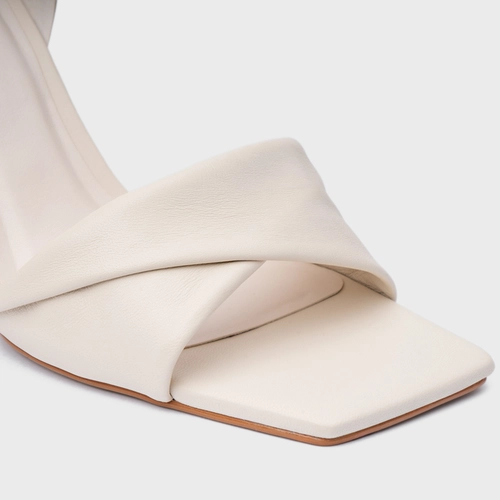 Sandália Twist Anabela Curve Couro Off White Vanilla