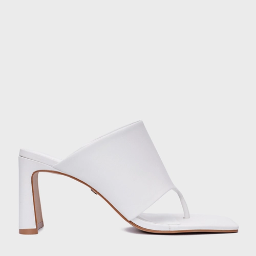 Open Mule Maxi Thong Salto Uno Couro Branco Blanc