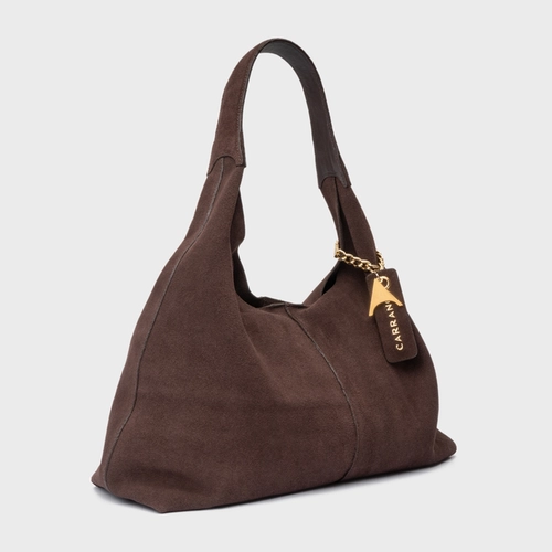 Bolsa Hobo Kendall Grande Couro Suede Marrom Ganache
