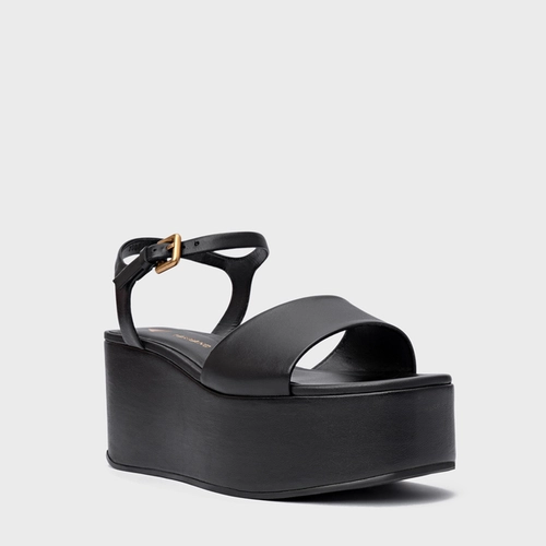 Sandália Timeless Plataforma Couro Preto