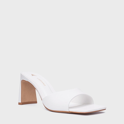 Open Mule Timeless Salto Uno Couro Branco Blanc
