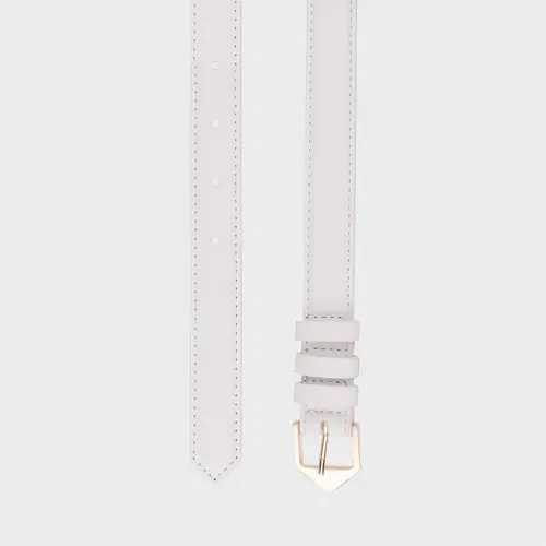 Cinto Martina Médio Couro Off White Vanilla
