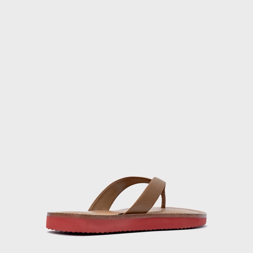 Rasteira Thong Carrano + A.mar Couro Marrom Gingerbread