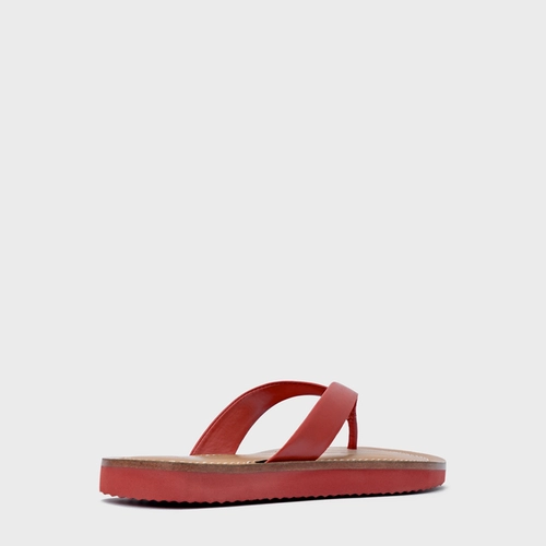 Rasteira Thong Carrano + A.mar Couro Vermelho Spice