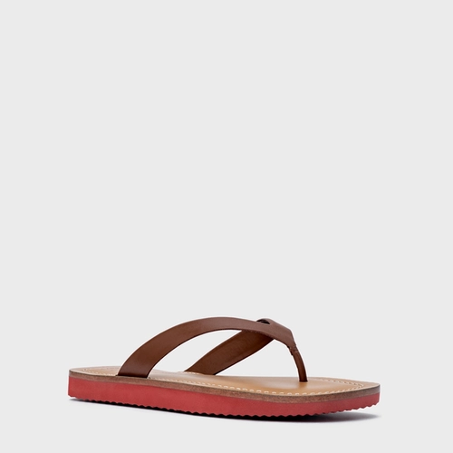 Rasteira Thong Carrano + A.mar Couro Marrom Walnut