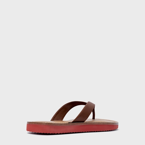 Rasteira Thong Carrano + A.mar Couro Marrom Walnut