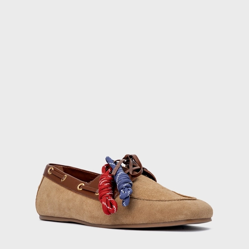 Loafer Dockside Carrano + A.mar Couro Suede Bege Almond
